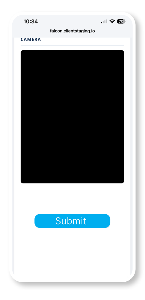 Phone screen showing the Submit button